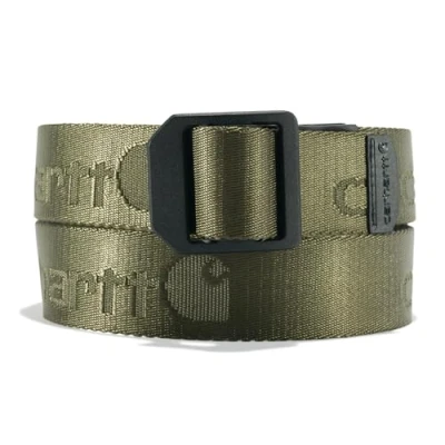 Image of Carhartt Men&#039;s NYLON WEBBING LADDER LOCK BELT, ARMY GREEN, XL
