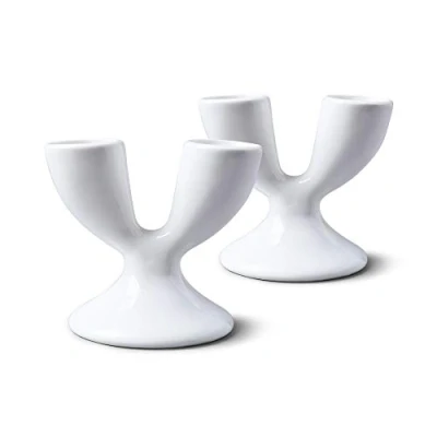 Image of WM Bartleet &amp; Sons 1750 TSET104 Traditional Porcelain Set of 2 Double Egg Cup White