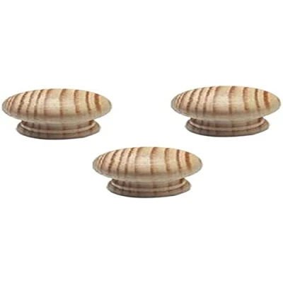 Image of Merriway BH05184 (4 Pcs) Cupboard Door/Drawer Knob Beech Drilled Unlacquered 45mm Pack of 4 Pieces