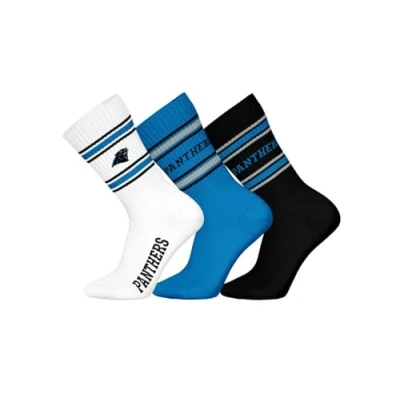 Image of NFL Unisex Carolina Panthers Crew Socks Sport (Pack of 3)
