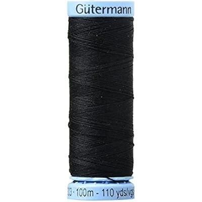 Image of Gutermann 101M 000 Silk Thread, 100m/109 yd, Black