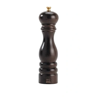 Image of PEUGEOT Paris 22 cm Salt Mill Classic Grind System Made with PEFC Certified Wood Lifetime Guaranteed Mechanism in France Chocolate Colour