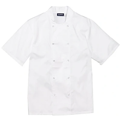 Image of Genware NEV NJ21 XS Cool back Press Stud Jacket with Short Sleeve, X Small, White