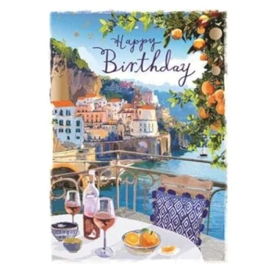 Image of Ling Design Male/Female Birthday Card (LD GH1017) Amalfi Sunshine Foil Finish At Home Range
