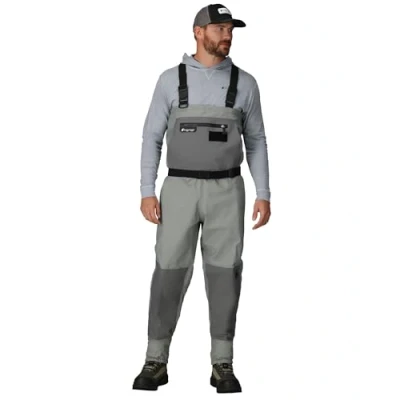 Image of FROGG TOGGS Men&#039;s Hellbender Pro Stockingfoot Fishing Chest Wader, Gray, Medium Stout