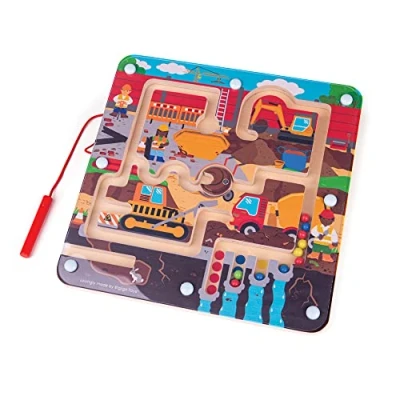 Image of Bigjigs Toys, Construction Maze Puzzle, Wooden Jigsaw For 3 4 5 Year Olds, Toddler Puzzles, Childrens Puzzles