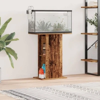 Image of Toshilian Aquarium Stand, Cabinet Fish Tank Stand Old Wood 36x60.5x72.5 cm Engineered
