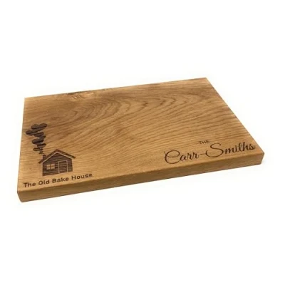 Image of Personalised 30cm Solid Oak Chopping Board Engraved New Home Gift