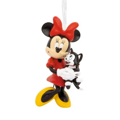 Image of Hallmark Disney Minnie Mouse Holding Kitten Christmas Ornament