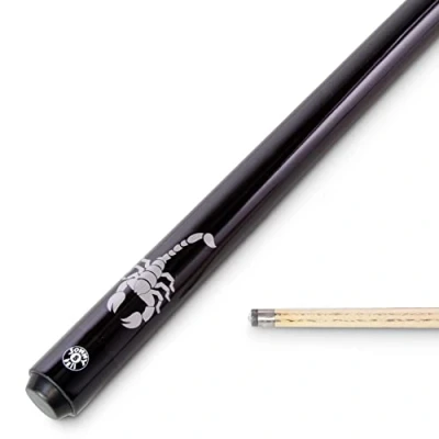 Image of Jonny 8 Ball SCORPION 2pc Centre Joint Ash Snooker Pool Cue 57 Inch with 9mm Tip (Black)