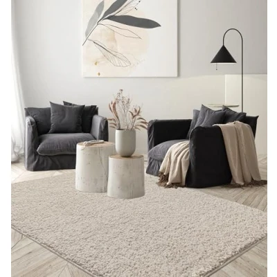 Image of the carpet Foxy Washable Shaggy, High Pile, Long Living Room, Bedroom, Non Slip, 30 mm Pile Hight, Beige, 160 x 230 cm