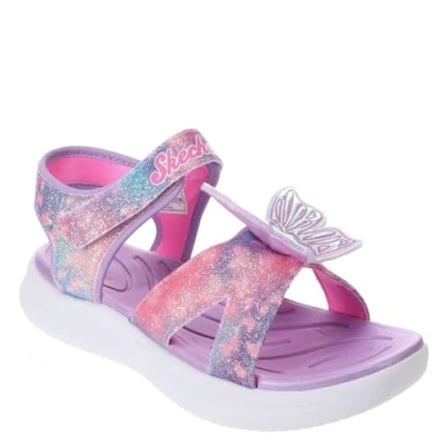 Image of Skechers SANDALE LUMINEUSE JUMPSTERS BUTTERFLY BRITES girls&#039;s Children&#039;s Sandals in Pink