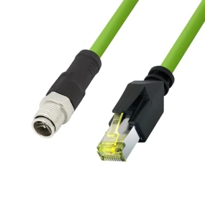 Image of Logilink CQM115S M12 CAT6A Industrial Patch Cable, PUR, X coded to RJ45, 20 m