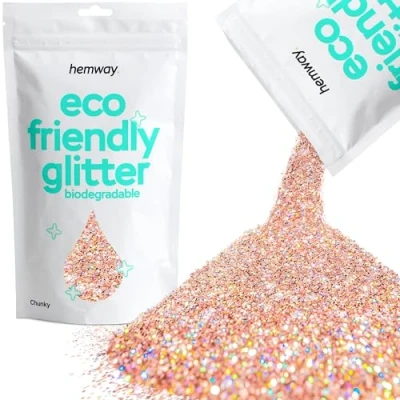 Image of Biodegradable Glitter Rose Gold Holographic Eco Friendly Plant Based Bio Chunky for Face Body Hair Craft Resin Festival Makeup Eyeshadow 100g / 3.5oz