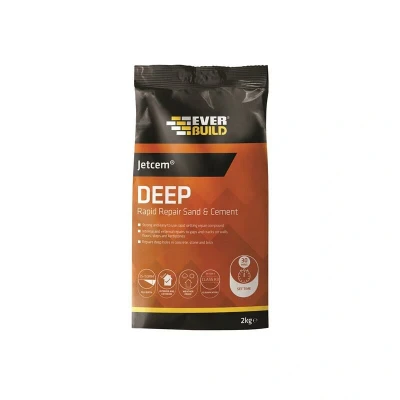 Image of Everbuild Jetcem Premix Sand &amp; Cement Grey 12kg (2 x 6kg Packs) EVBJETX6