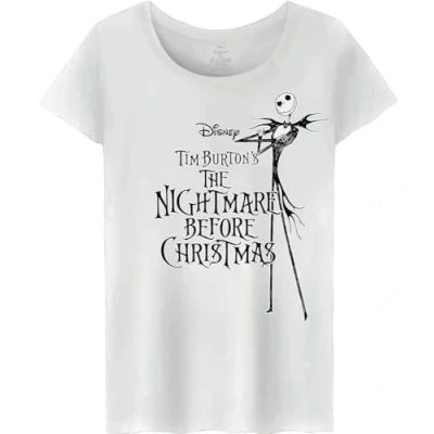 Image of Nightmare Before Christmas Women&#039;s Wojackdts020 T Shirt, White, L