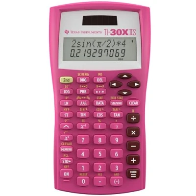 Image of Texas Instruments TI 30X IIS Scientific Calculator Pink 11 Digits 2 Lines Solar