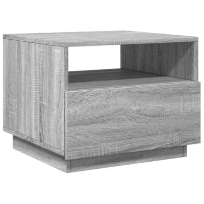 Image of vidaXL Grey Sonoma Coffee Table with Versatile Design and RGB LED Highlights Engineered Wood Modern Side/End for Living Room, Office Spaces