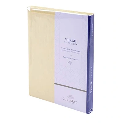 Image of Clairefontaine Ref 25116L G.Lalo Correspondence Writing Set Includes 10 x 10.7 15.2cm, 300gsm Cards + 11.4 16.2cm Lined Gummed Envelopes French Laid Paper Ivory