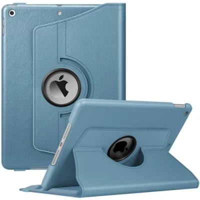 Image of Fintie Rotating Case for iPad 9th Generation (2021) / 8th (2020) 7th Gen (2019) 10.2 Inch 360 Degree Stand Cover with Pencil Holder, Auto Wake Sleep, Ocean Blue