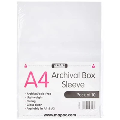 Image of Artcare A4 Archival Box Sleeves PK 10 (not Punched), Synthetic Material, 34.5x0.1x23 cm