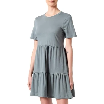 Image of ONLY Women&#039;s Onlmay Life S/S Peplum Dress Box JRS Jersey, Balsam Green, M