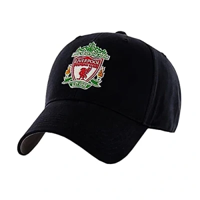 Image of Liverpool FC Black Crest Cap Authentic EPL Merchandise, Black, One size