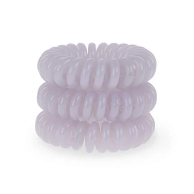 Image of Spirabobble Pale Grey Solid, Box of 3 Hair Bobbles Accessories for Women, Durable Ties, Spiral Ring Ponytails Suitable All Types