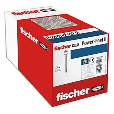 Image of fischer 1000 x Chipboard Screws Power Fast II 3.5 20 Countersunk Head with Inner Star TX Fully Threaded Galvanised Blue Passivated (Item No. 670131)