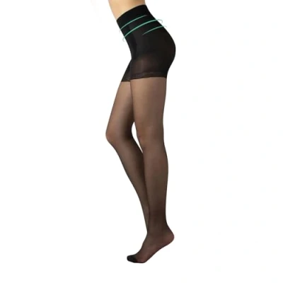 Image of CALZITALY Sheer Support Shaper Tights Black, Skin S, M, L, XL 15 DEN Made in Italy (L, Black)