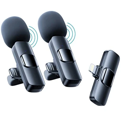 Image of Wireless Lavalier Microphone for iPhone,Mini Lapel Mic with Noise Reduction,Microphone Video Recording, Vlogging, TikTok, YouTube