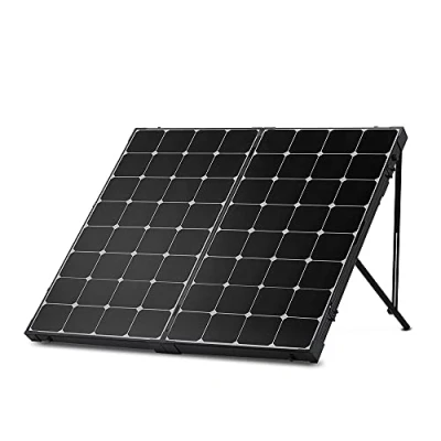 Image of Renogy 200W Foldable Solar Panel, 12 Volt Eclipse Monocrystalline Off grid Portable Panel Suitcase Built in Kickstand for Campervan, RV, Van and System