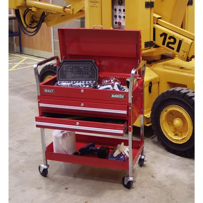 Image of Sealey Superline Pro Trolley 2 Level Heavy Duty with Lockable Top &amp; Drawers