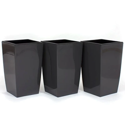 Image of Set of 3 Graphite L 42.5 cm high COUBI TOWER flower pot with liner, 11 colours, new improved construction