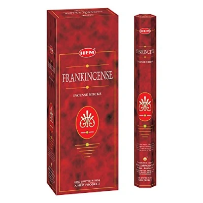 Image of HEM Frankincense Incense Sticks Pack of 6 Hexagonal Tubes Hand Crafted in India Mesmerizing Fragrance 301g