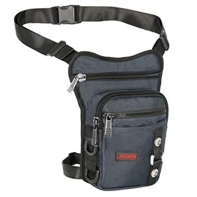Image of Larswon Waterproof Thigh Pack Leg Pouch Bag Panel Motorcycle Blue