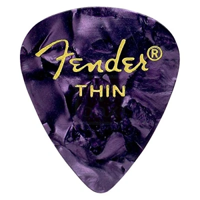Image of Fender Premium Celluloid 351 Shape Picks, Thin, Purple Moto, 12 Pack