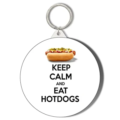 Image of Gift Insanity KEEP CALM AND EAT HOTDOGS 45mm Keyring