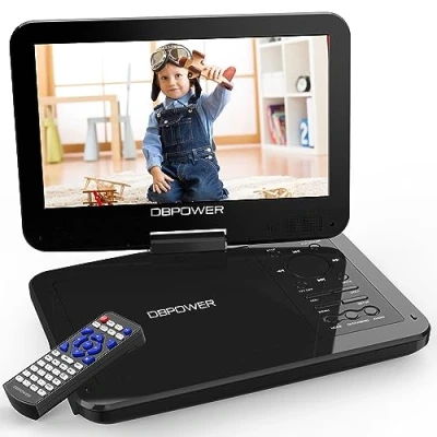 Image of DBPOWER 12.5&quot; Portable DVD Player with 10.5&quot; Swivel Screen Car Built in 5 Hours Rechargeable Battery, Supports All Region, Earphone/SD Card/USB/AV in/AV out, Direct Play Formats AVI/RMVB/MP3/JPEG