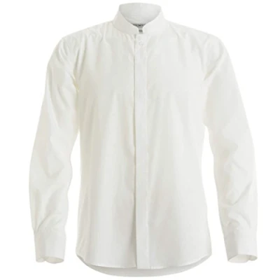 Image of Kustom Kit Mens Mandarin Collar Fitted Long Sleeve Corporate Shirt (L) (White)