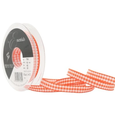 Image of Berisfords 10 mm Gingham Ribbon, Orange