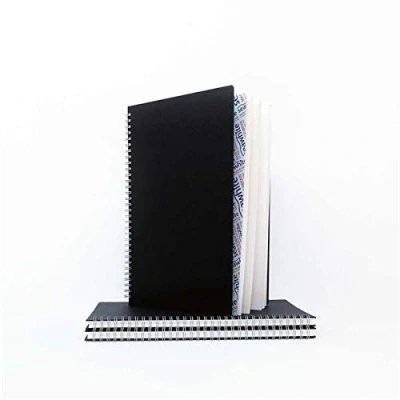 Image of SEAWHITE Black Euro Spiral Hardback Sketchbook 160gsm Portrait A5 149x201mm