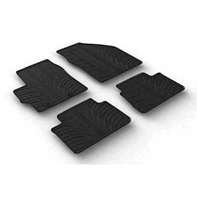 Image of Gledring GL 0698 Rubber car mats set (T profile 4 pieces + mounting clips)