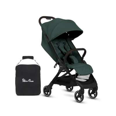 Image of Silver Cross Clic 2 Compact Stroller &amp; Travel Bag for Life On The Go Foldable Lightweight Suitable from Birth to 4 Years Conifer