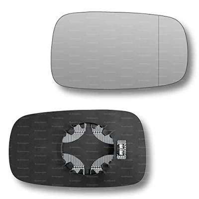 Image of Less4spares Replacement Wing Mirror Glass Right Compatible with Renault Scenic 2003 2009 CLIP ON Driver Off side Heated Blind Spot