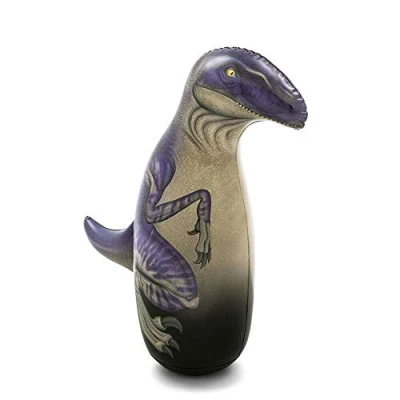 Image of Inflatable Dinosaur Bopper Kids Punch Bag Bop Blow Up Childrens Exercise T Rex Velociraptor (Velociraptor)