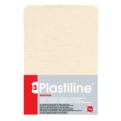 Image of Plastiline 7155T Plate Modeling Dough, High Precision Modeling, Sculpting, Molding Hardness 3 (medium) 750g Ivory color. Made in France