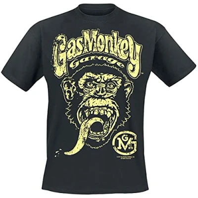 Image of Gas Monkey Garage Logo Men T Shirt Black M, 100% Cotton, Regular