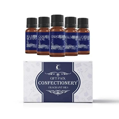 Image of Mystic Moments Confectionery Fragrance Oil Gift Starter Pack 5x10ml Blueberry Muffin, Candy Cane, Chocolate, Jellybean &amp; Tutti Frutti Perfect as a