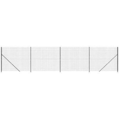 Image of vidaXL Wire Mesh Fence with Flange Anthracite 1.4x10 m